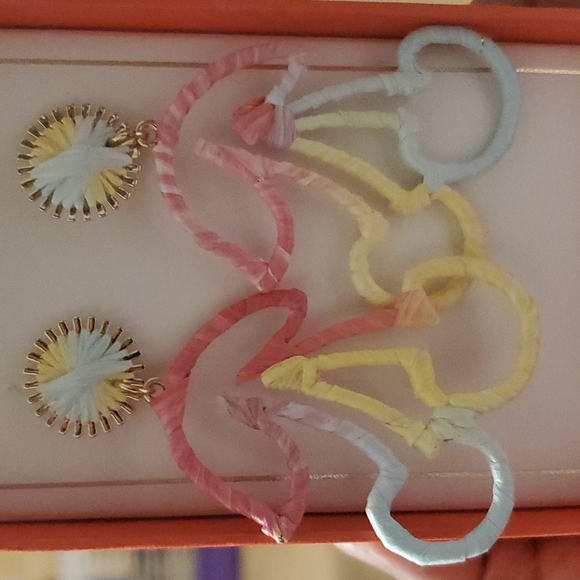 🍒 PINK LINEN Cherry drop Earrings - Picture 7 of 8